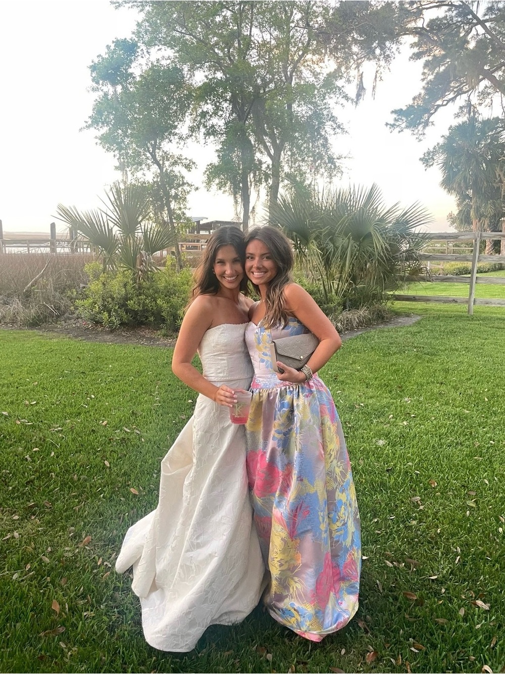 Aidan Mattox Strapless Pastel Floral Dress